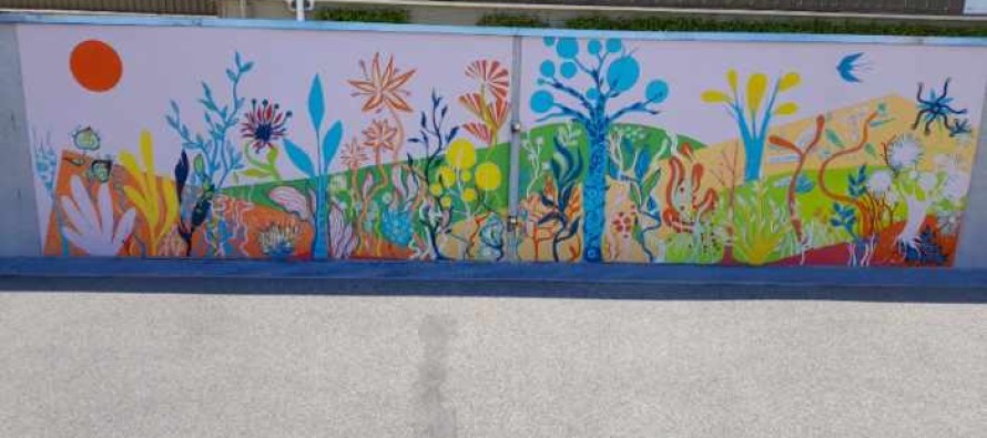 Inauguration de la fresque au groupe scolaire