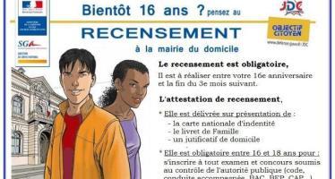 Bientôt 16 ans ? Pensez au recensement